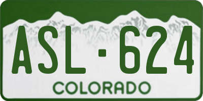 CO license plate ASL624
