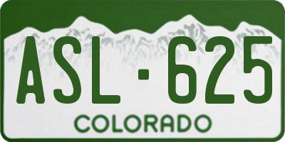 CO license plate ASL625