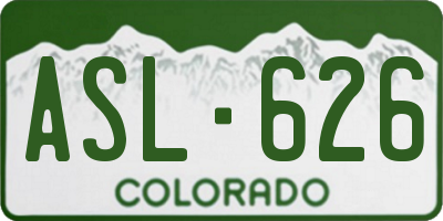 CO license plate ASL626