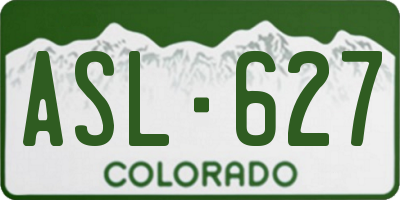 CO license plate ASL627