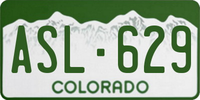 CO license plate ASL629