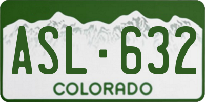 CO license plate ASL632