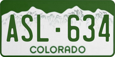 CO license plate ASL634