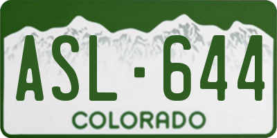 CO license plate ASL644