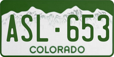 CO license plate ASL653
