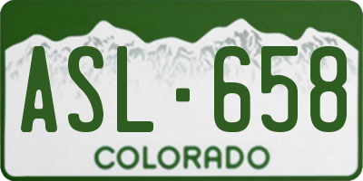 CO license plate ASL658