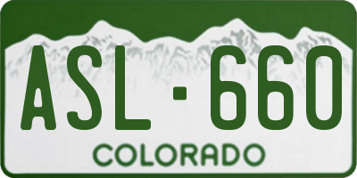 CO license plate ASL660