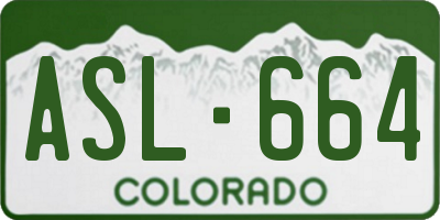 CO license plate ASL664