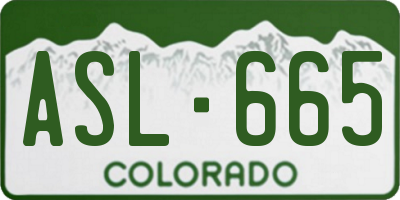 CO license plate ASL665