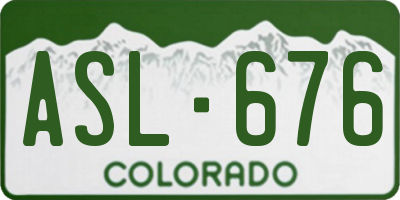CO license plate ASL676