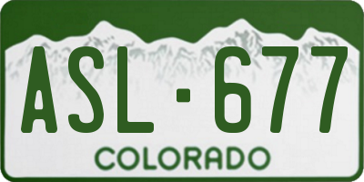 CO license plate ASL677
