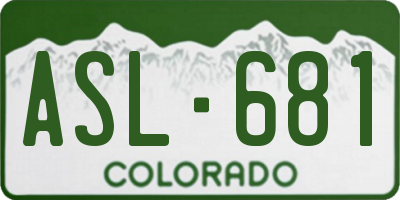 CO license plate ASL681