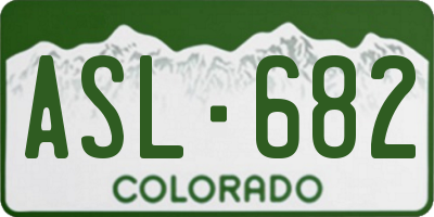 CO license plate ASL682
