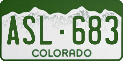 CO license plate ASL683