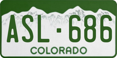 CO license plate ASL686