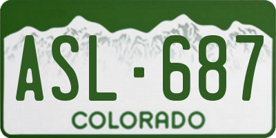 CO license plate ASL687