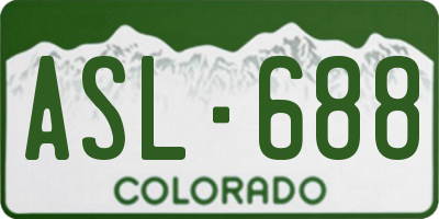CO license plate ASL688