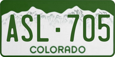 CO license plate ASL705