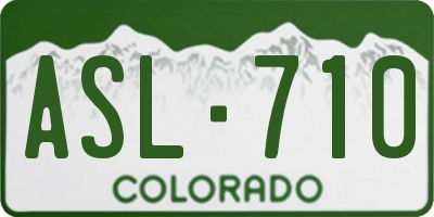 CO license plate ASL710