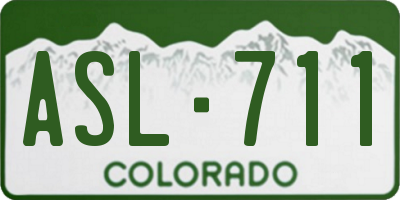 CO license plate ASL711