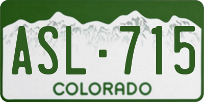 CO license plate ASL715