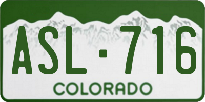 CO license plate ASL716