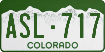 CO license plate ASL717