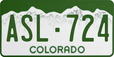 CO license plate ASL724
