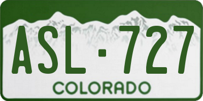 CO license plate ASL727
