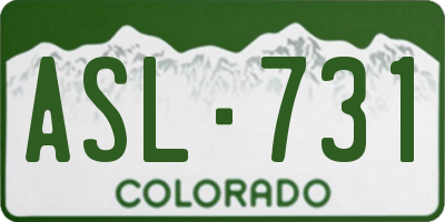 CO license plate ASL731