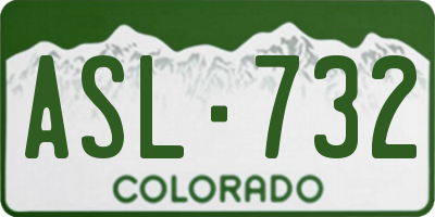 CO license plate ASL732