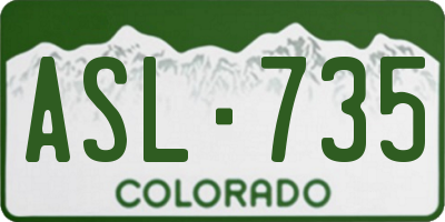 CO license plate ASL735