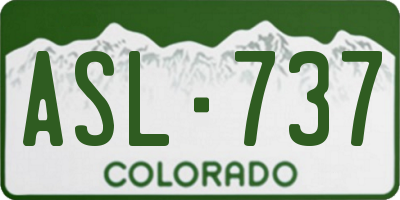 CO license plate ASL737
