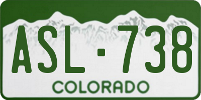 CO license plate ASL738