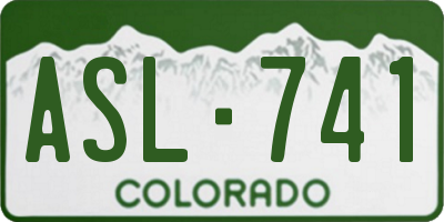 CO license plate ASL741