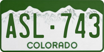 CO license plate ASL743