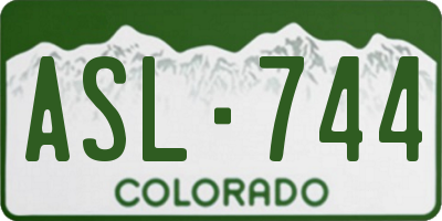 CO license plate ASL744