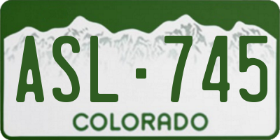 CO license plate ASL745