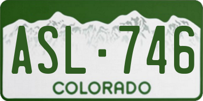 CO license plate ASL746