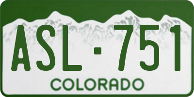 CO license plate ASL751