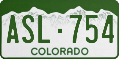 CO license plate ASL754
