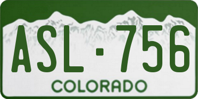 CO license plate ASL756