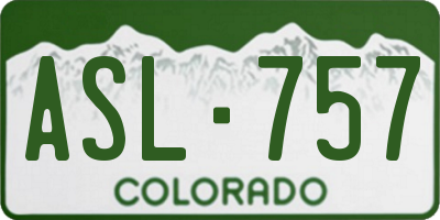 CO license plate ASL757