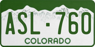 CO license plate ASL760