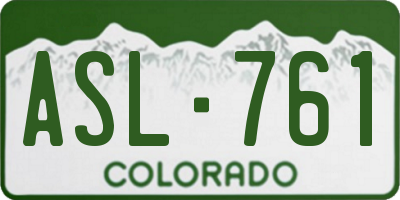 CO license plate ASL761
