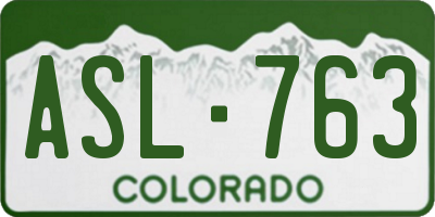 CO license plate ASL763