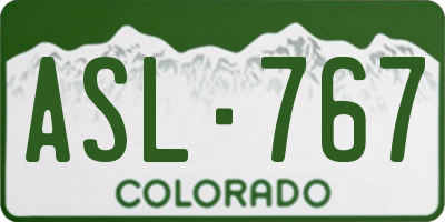 CO license plate ASL767