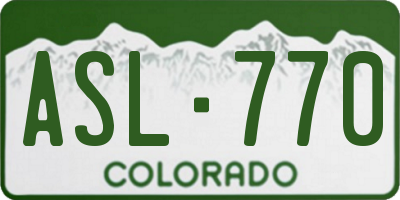 CO license plate ASL770