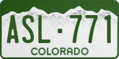CO license plate ASL771