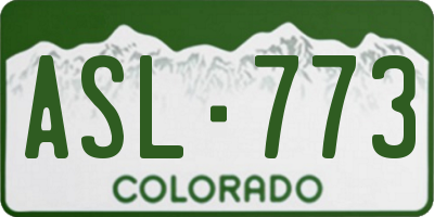 CO license plate ASL773